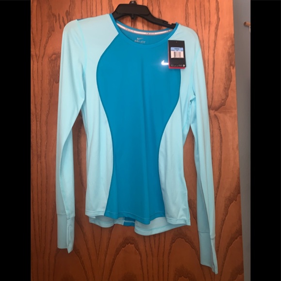 Nike Tops - blue Nike dri-fit running long sleeve shirt